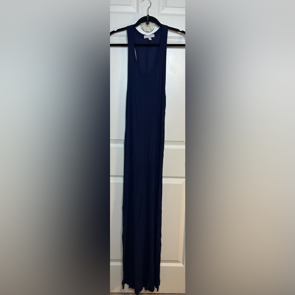 Chelsea 28 navy ribbed tank maxi dress